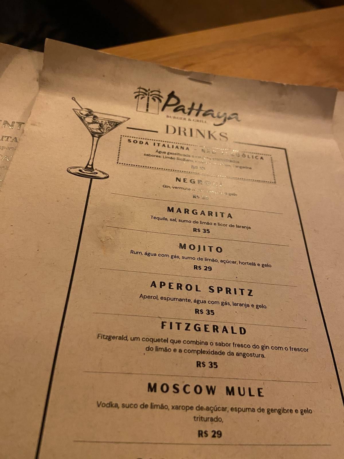 Pattaya Grill e Açai cardápio