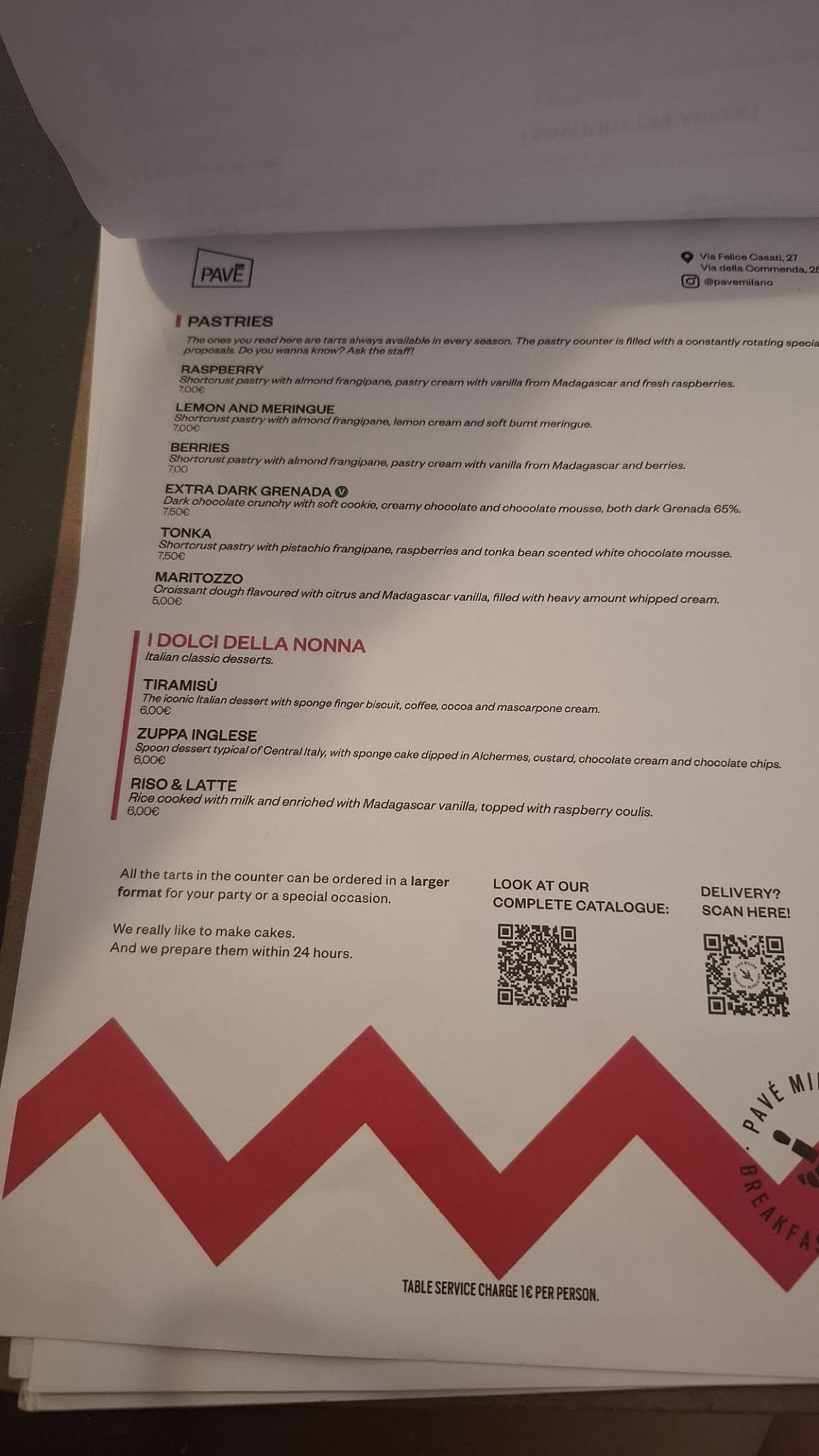 Menu di Pavé 