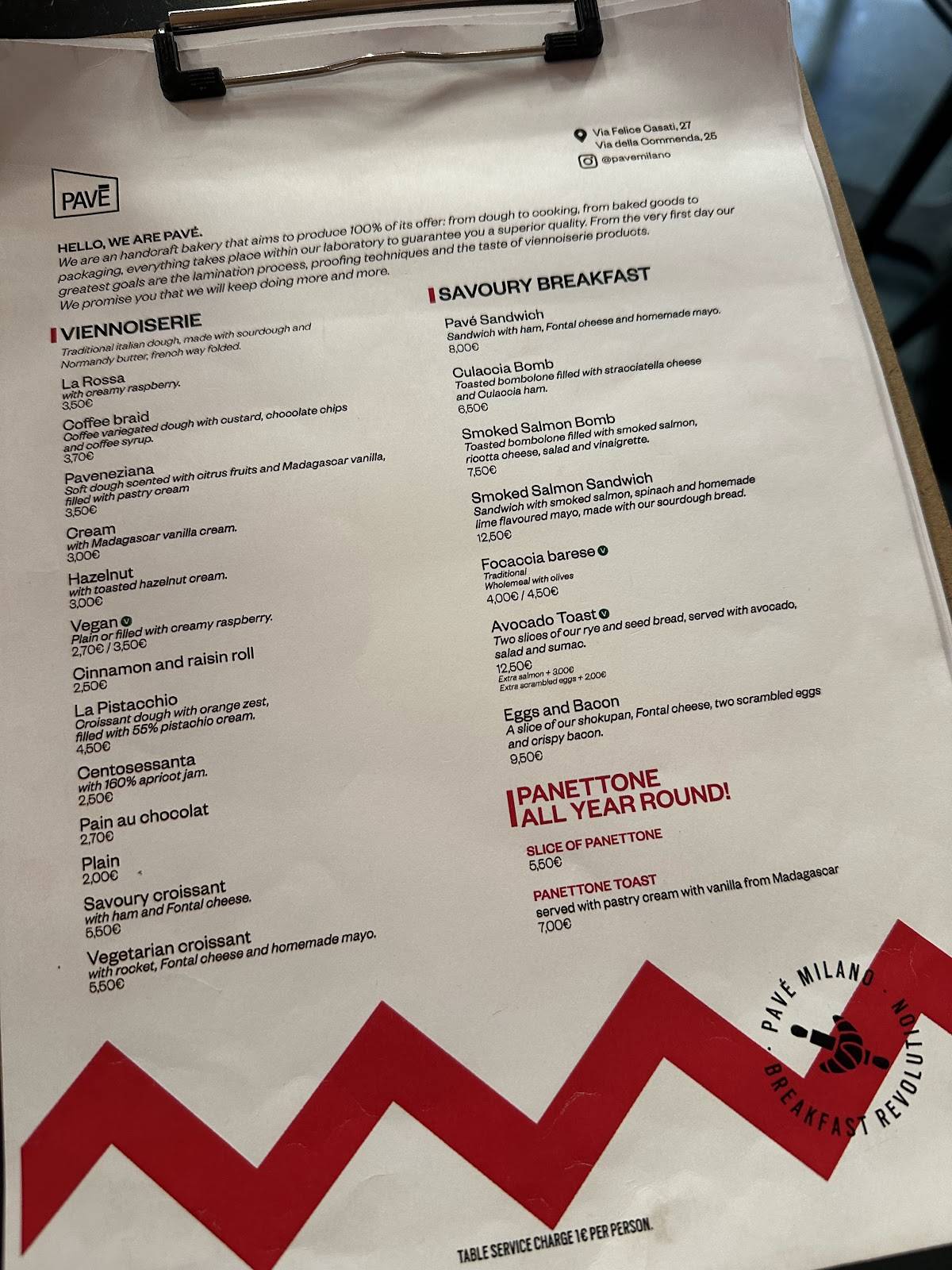 Menu di Pavé 