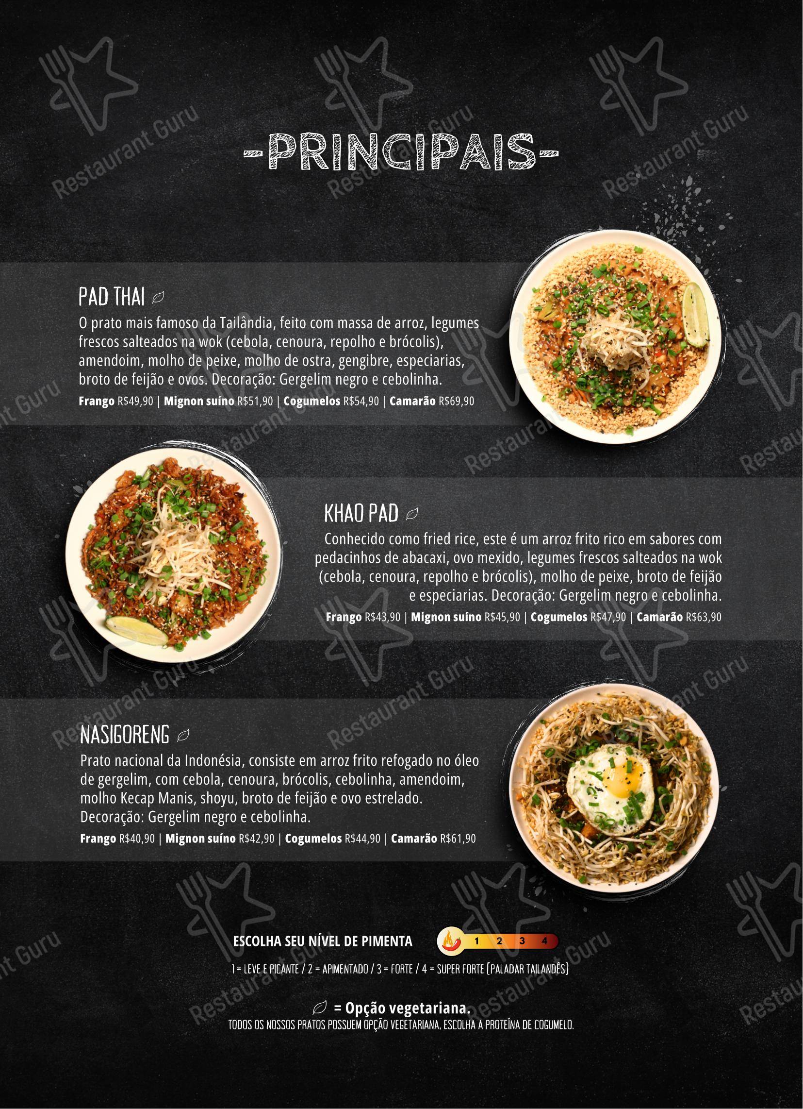 Menu para Pede Thai Restobar restaurante