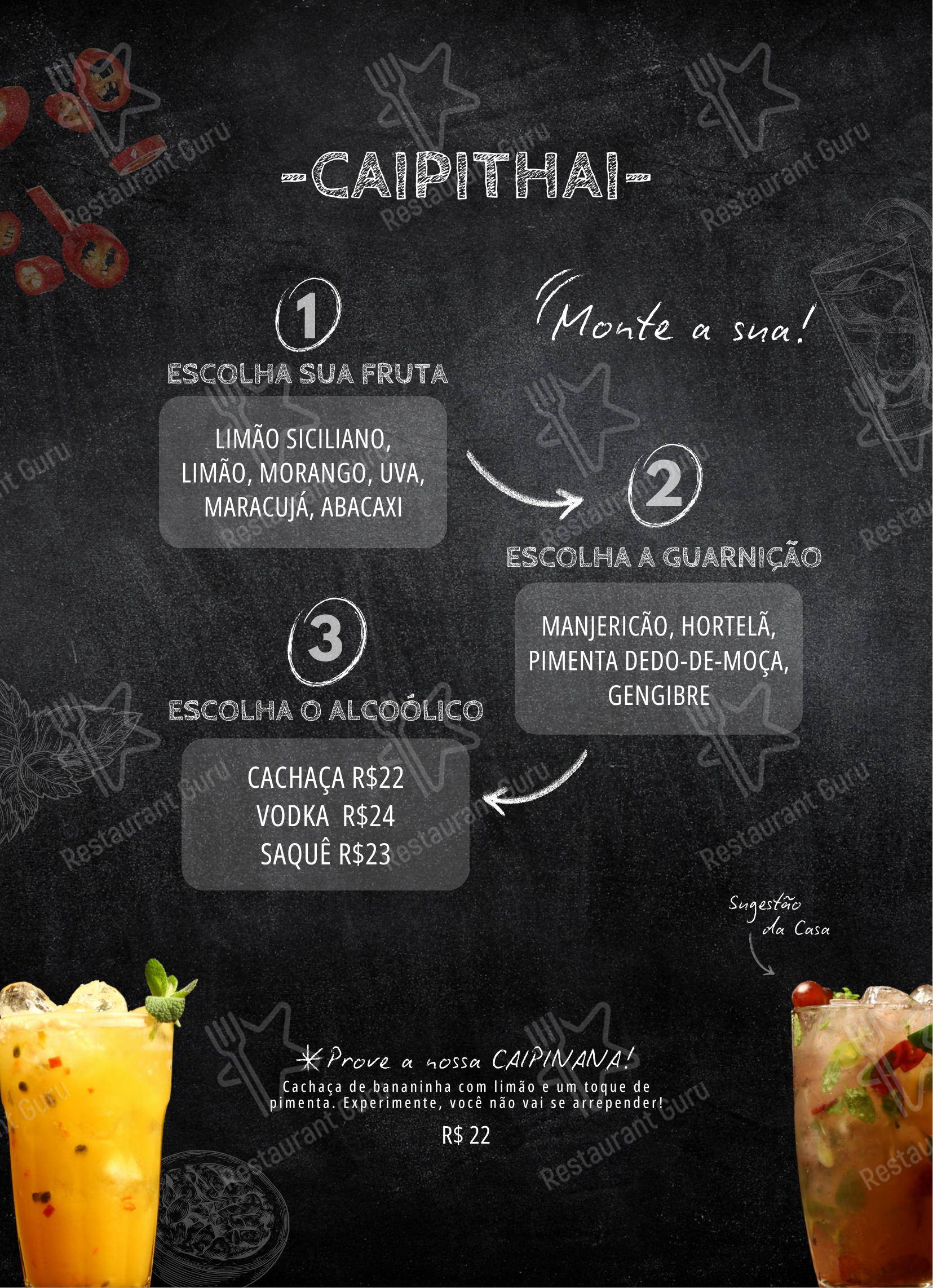 Pede Thai Restobar em Curitiba - Menu