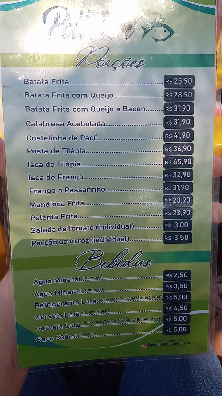 Pelisson PesquePague cardápio