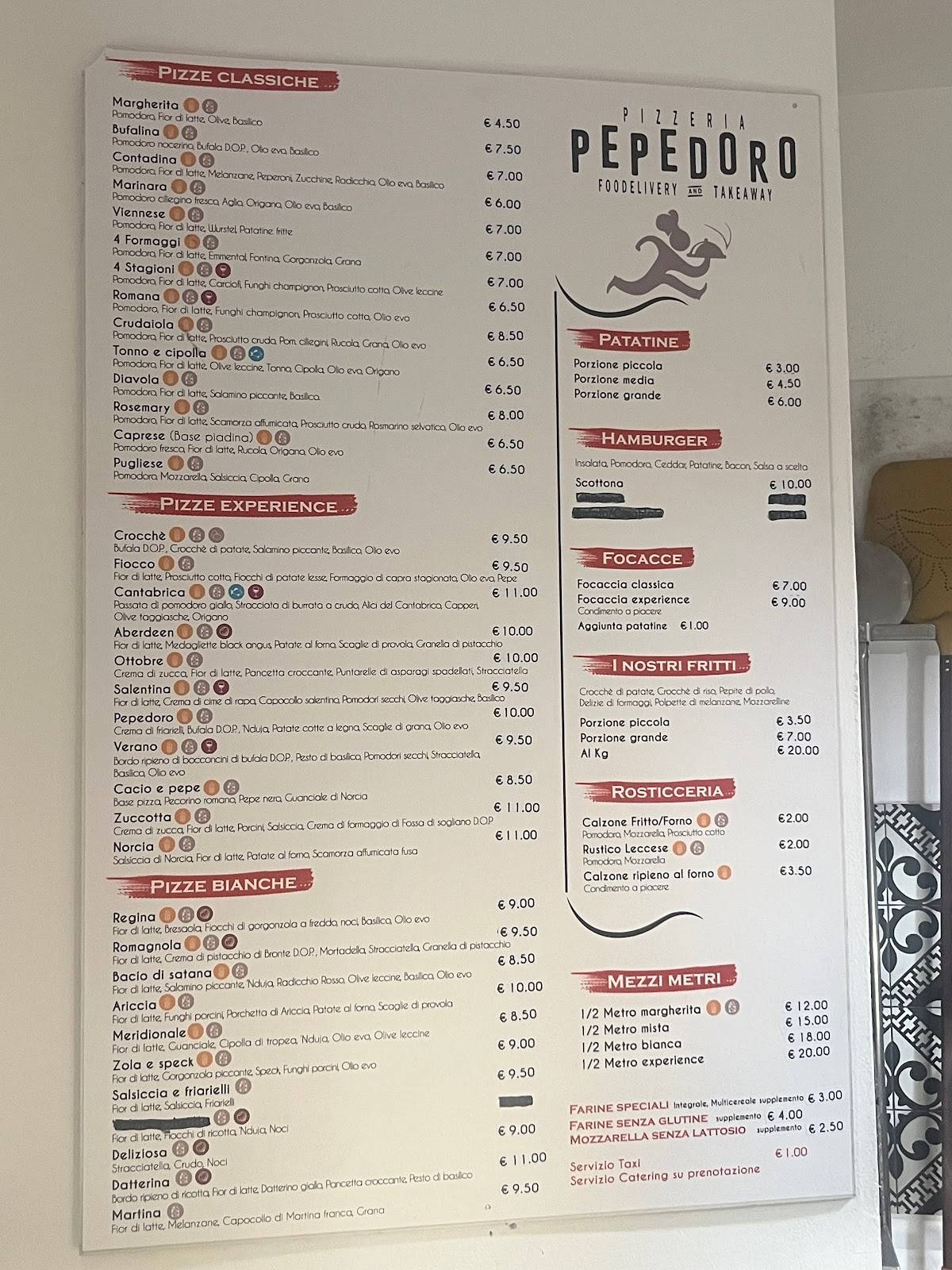 Menu di Pepedoro 