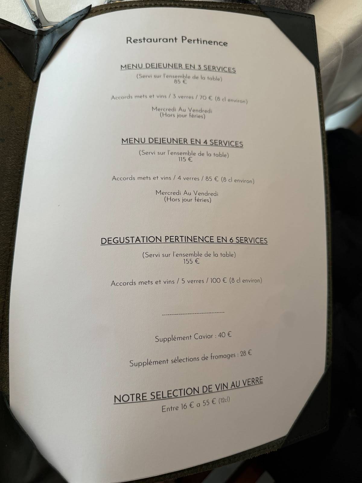 Menu de Pertinence