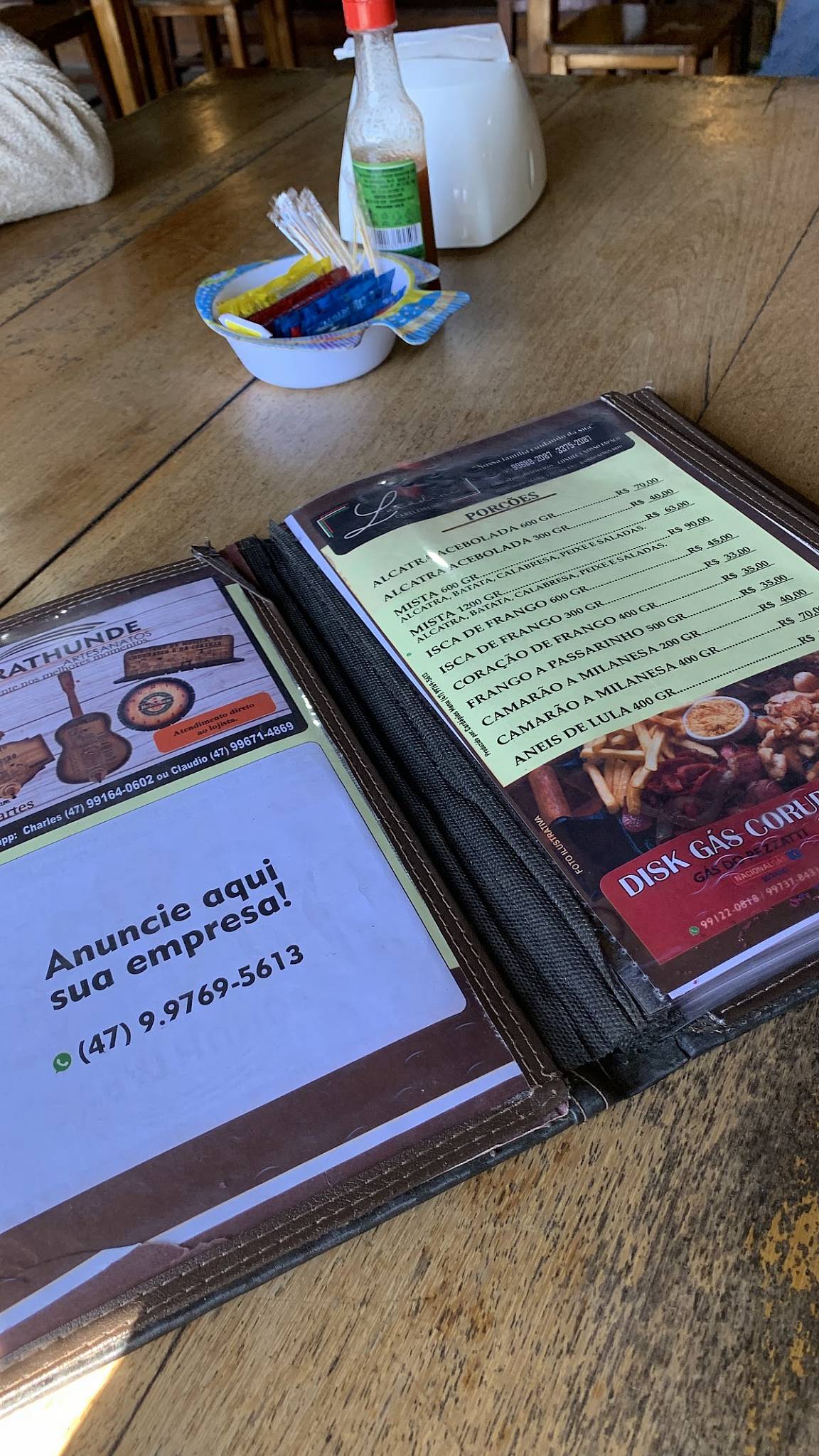 Pesque Pague Recanto Dos Lagos cardápio