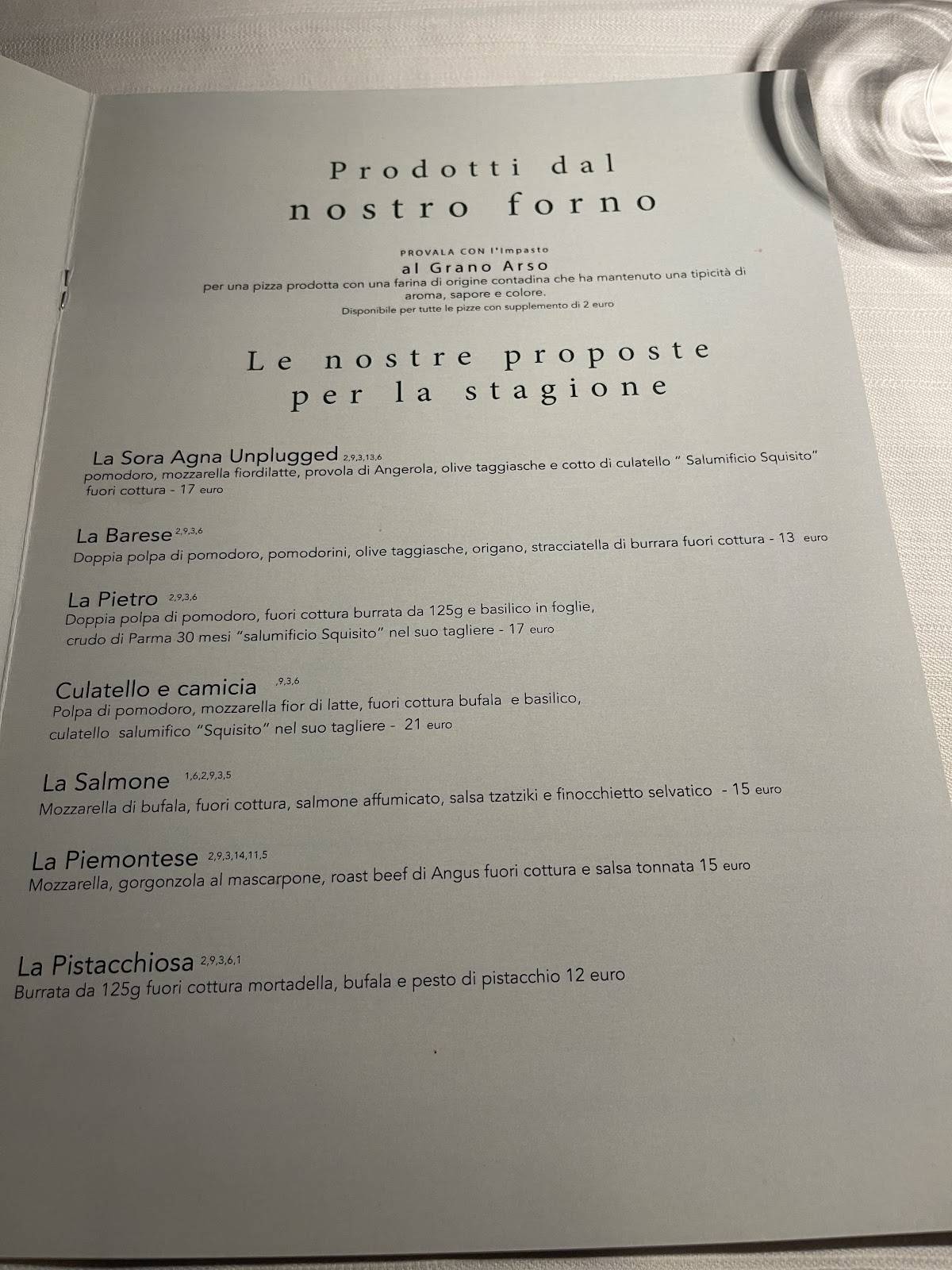 Menu di Piazza Abba La Reclame Srl 