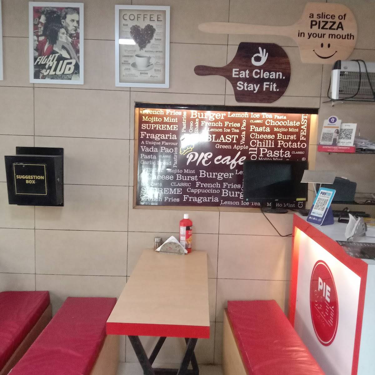Pie pizza menu
