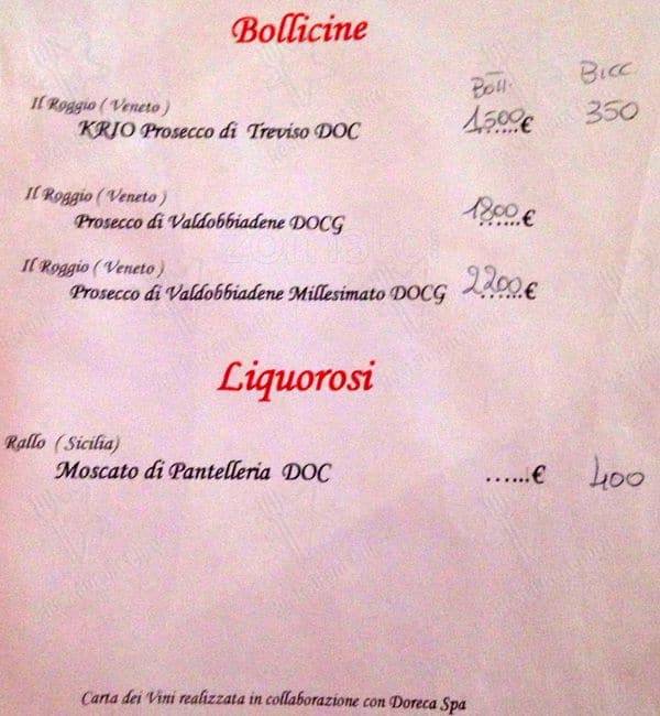 Menu di Pigneto caffè 