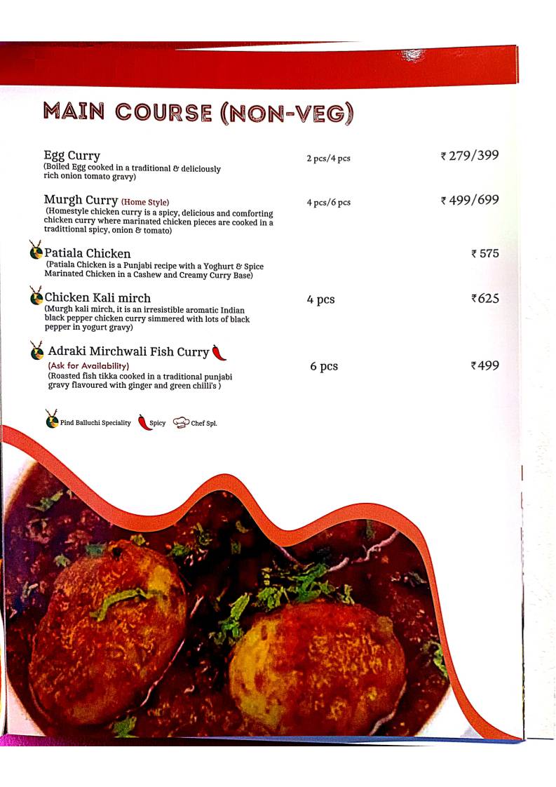 Pind Balluchi - Family Restaurant in Kanpur, Best Family Restaurant in kanpur menu