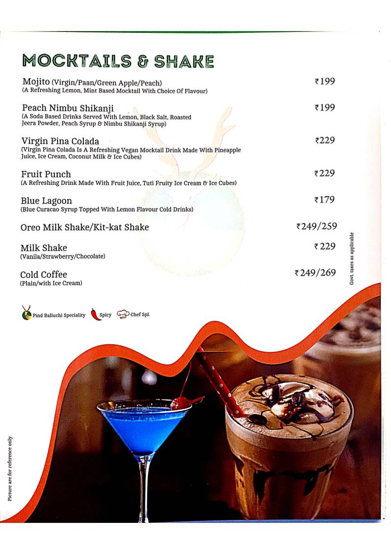 Pind Balluchi - Family Restaurant in Kanpur, Best Family Restaurant in kanpur menu