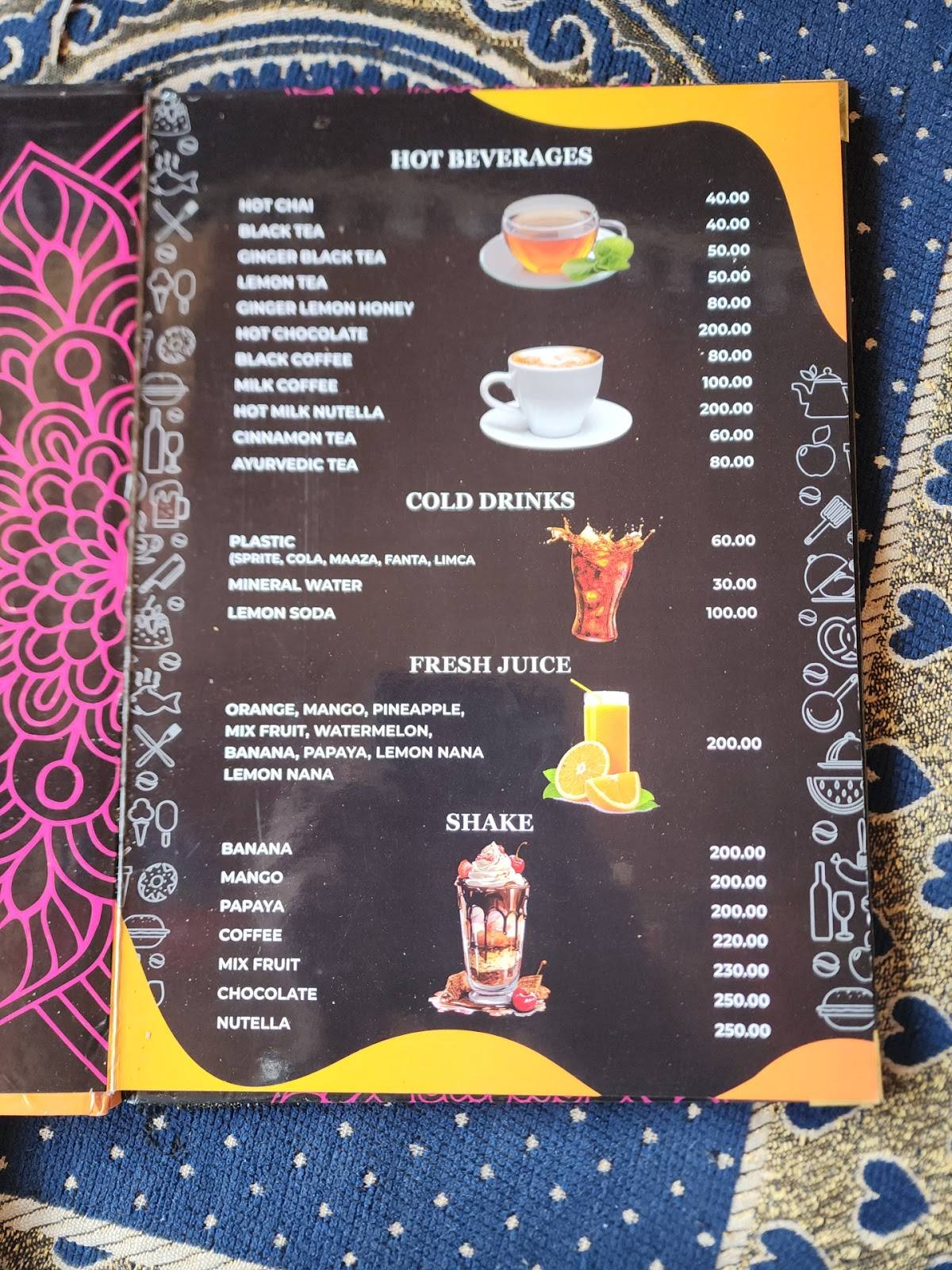 Pink Floyd Cafe Tosh menu