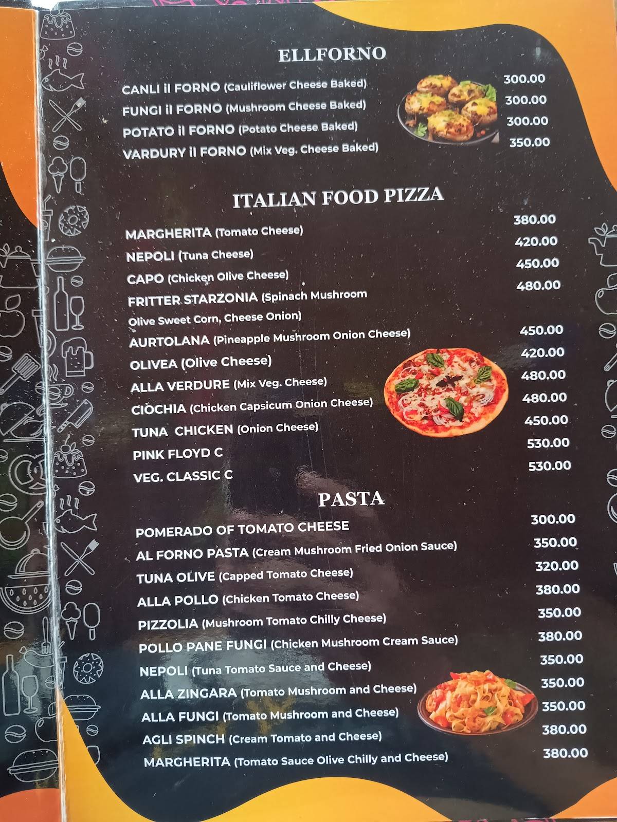 Pink Floyd Cafe Tosh menu