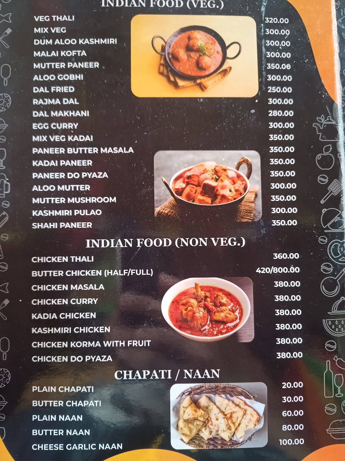 Pink Floyd Cafe Tosh menu