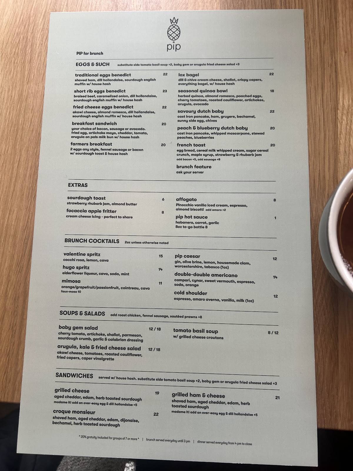 Menu de Pip