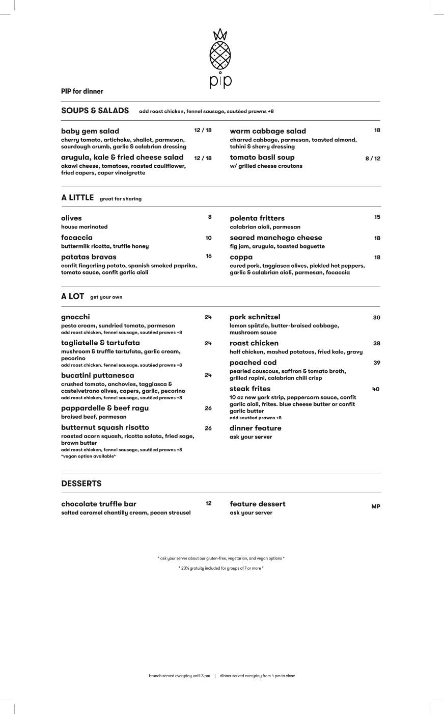 Menu de Pip
