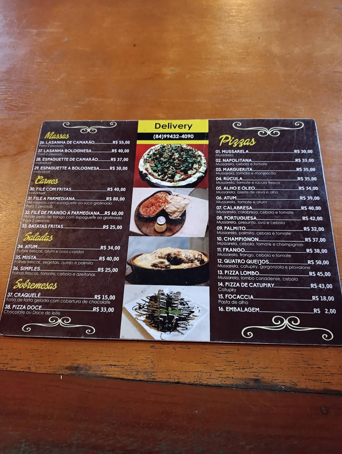 Pizzaria do Ademilson cardápio