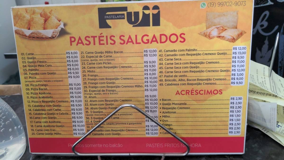 Pastelaria Fuji cardápio
