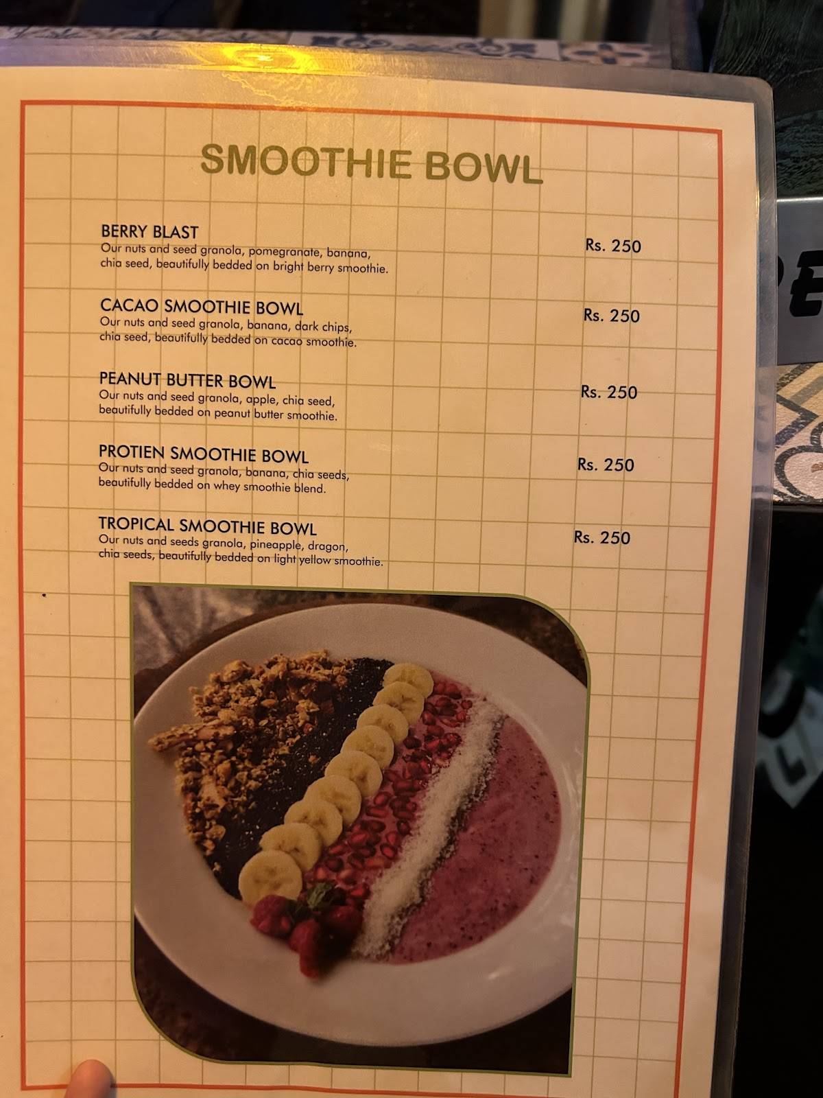 Pishu's Cafe menu