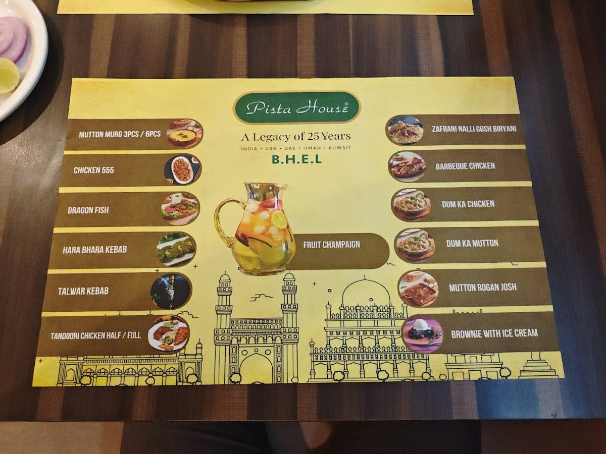 Pista House BHEL menu