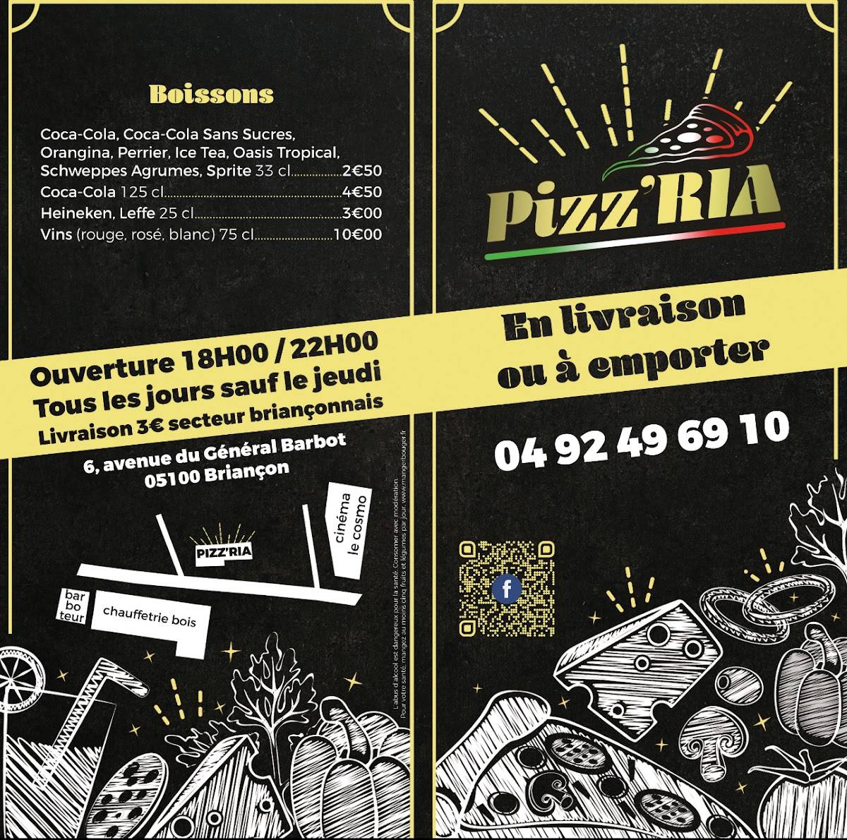 Menu de Pizz' R.I.A