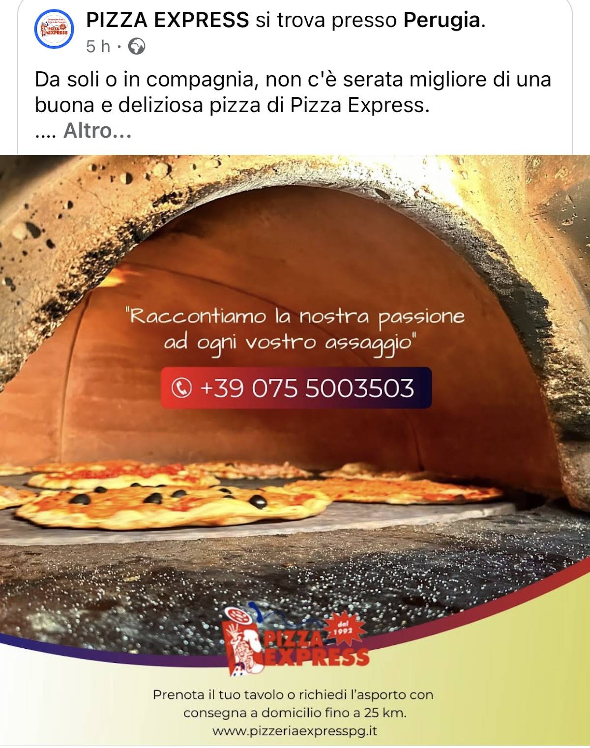 Menu di Pizza Express dal 1992 Ristorante Pizzeria dal FERRY 