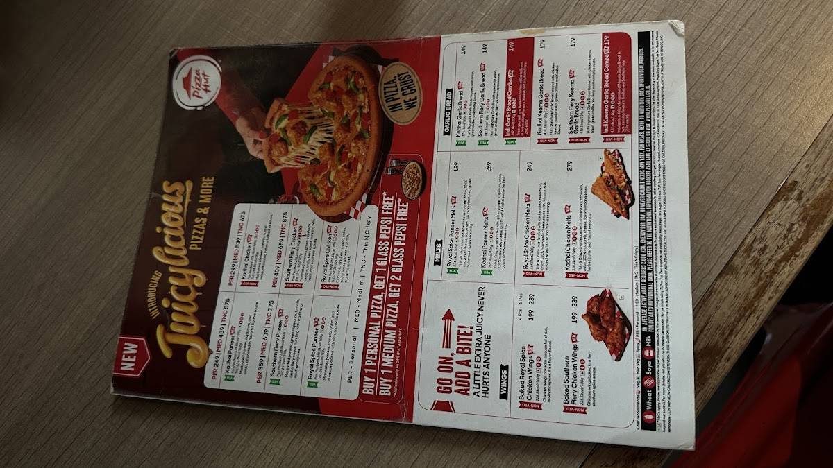Pizza Hut Aluva, Cochin menu