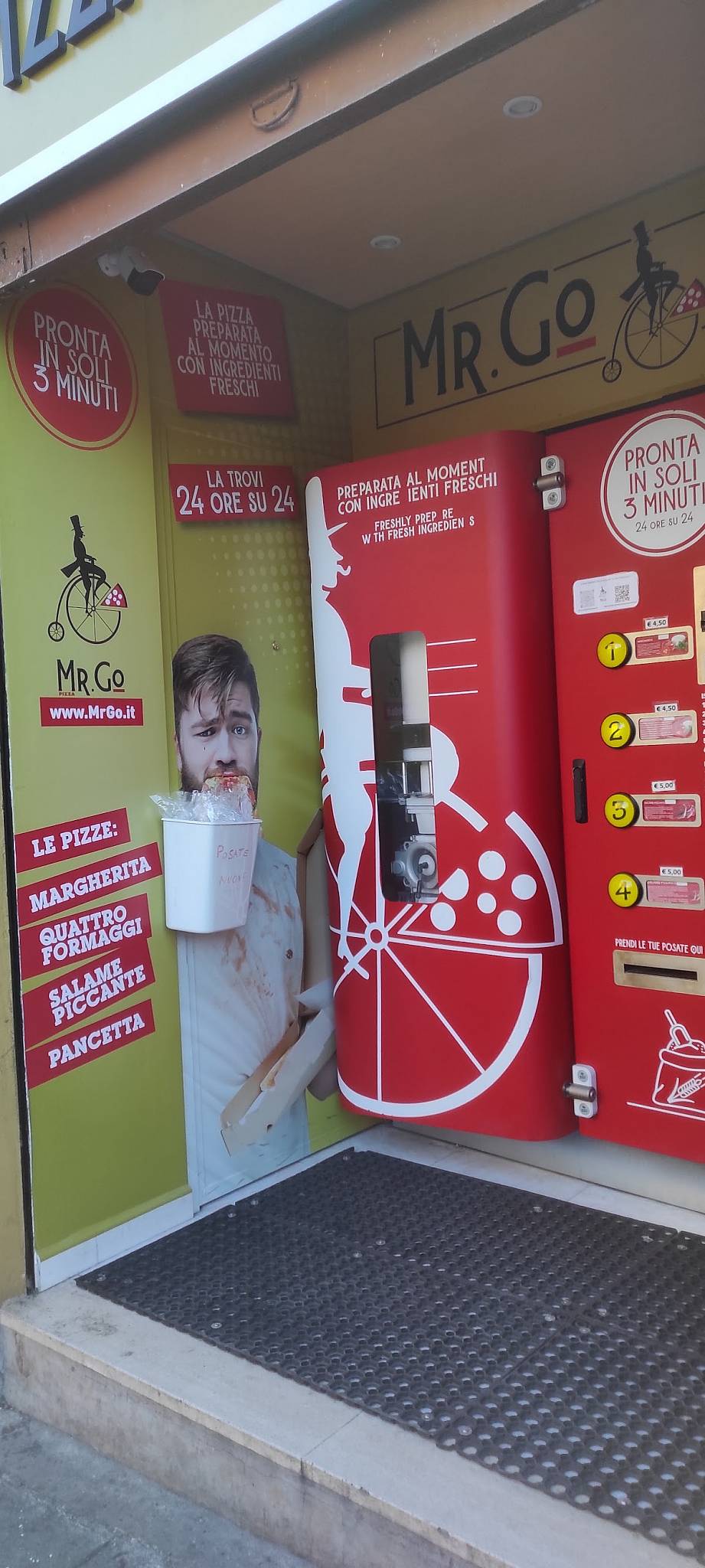 Menu di Pizzeria automatica MrGo 