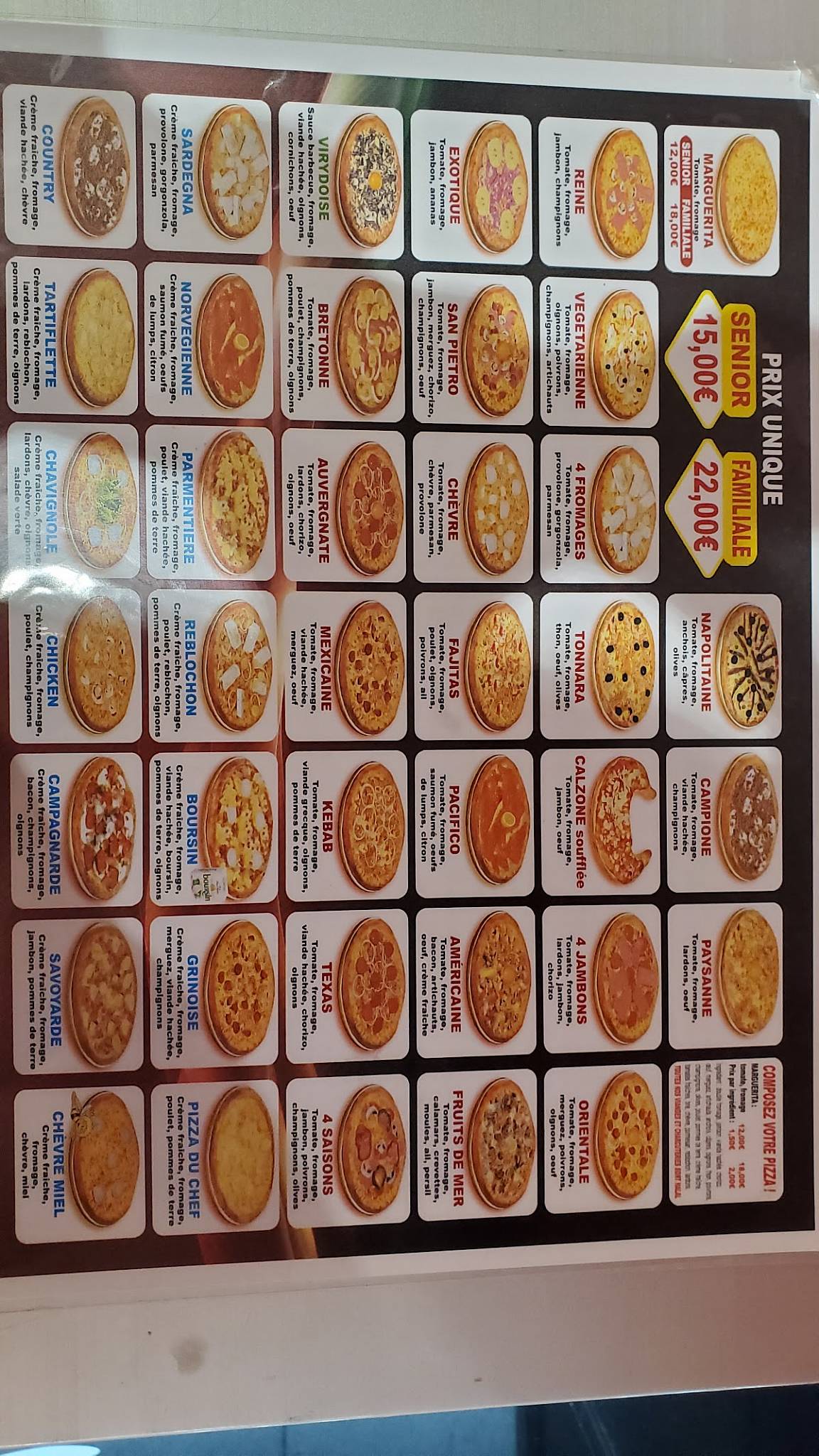 Menu de Pizza Service