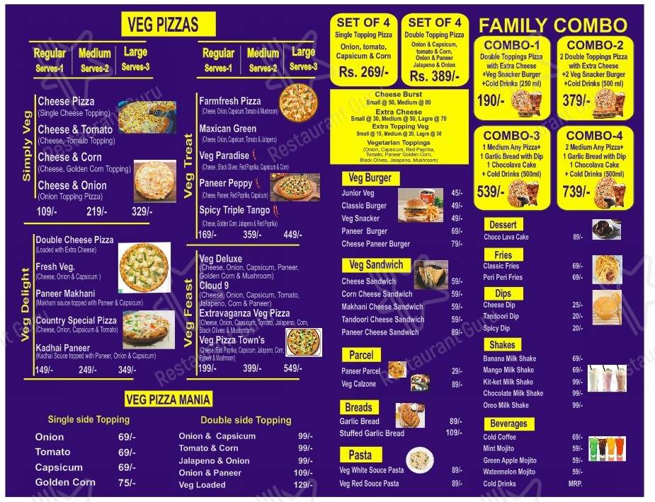 #NA menu - meals and drinks