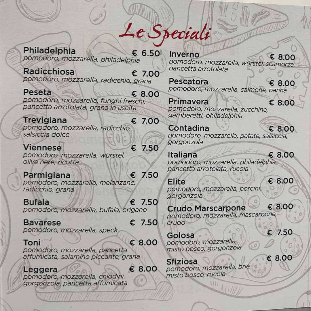 Menu di Pizza&pizzA 