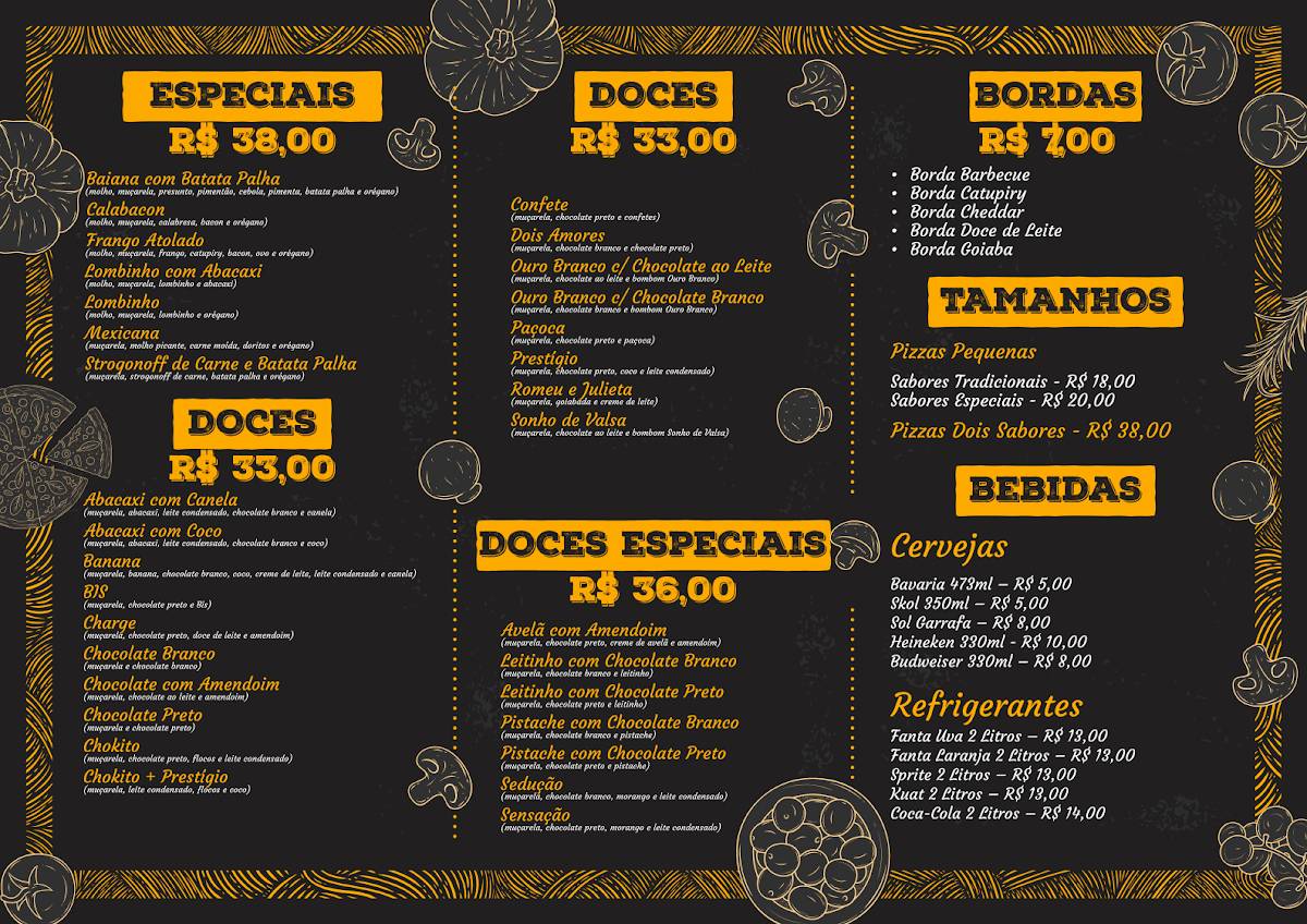 Pizza do Bacana cardápio