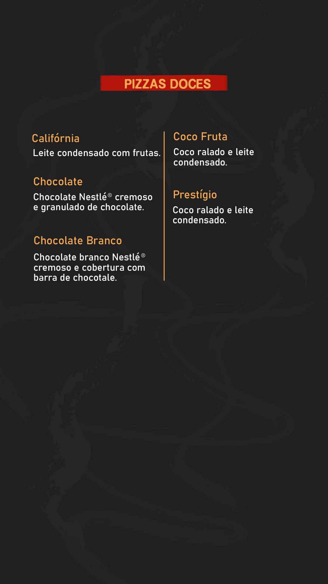 Pizza do Edson cardápio