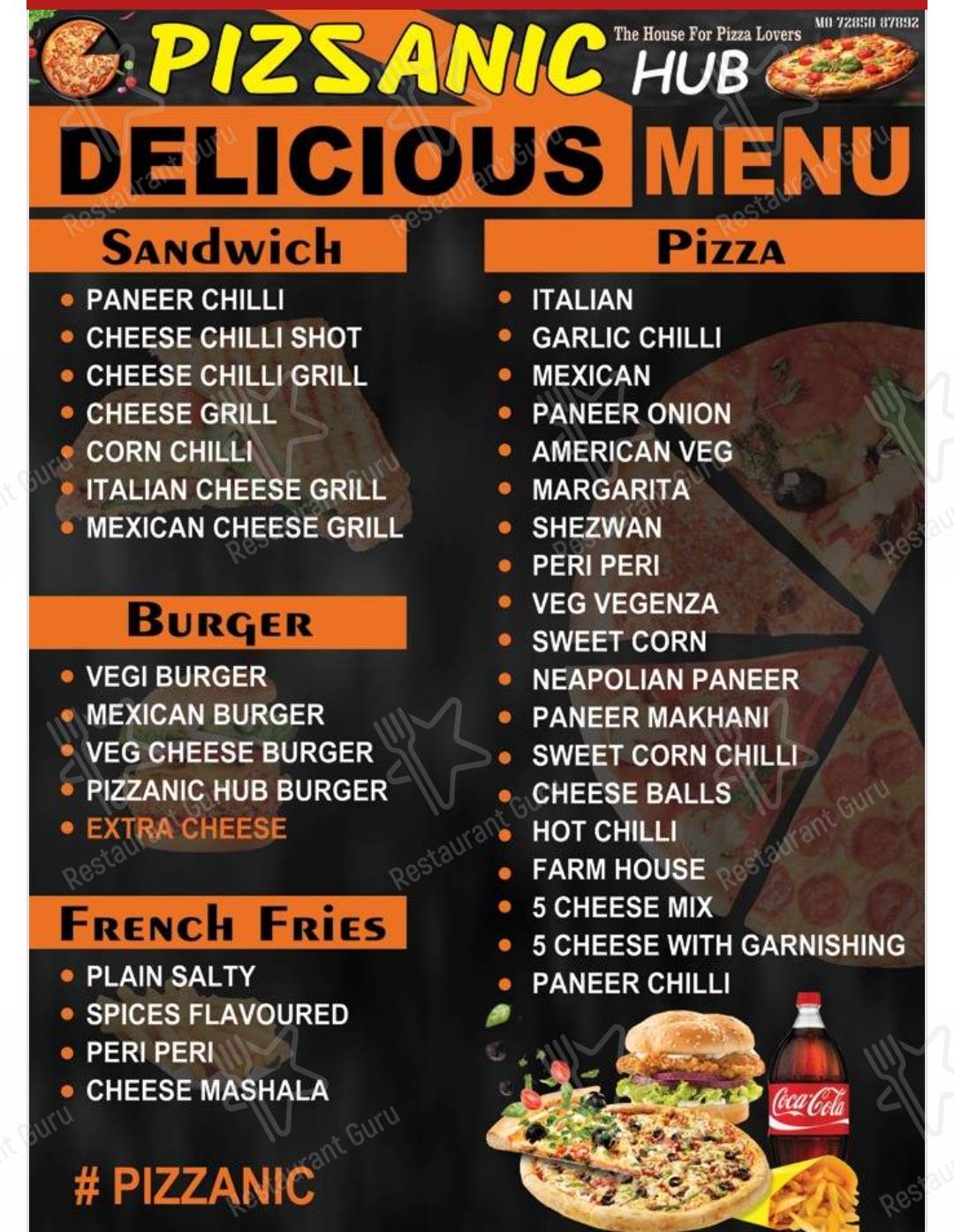 Check out the menu for Pizzanic Hub