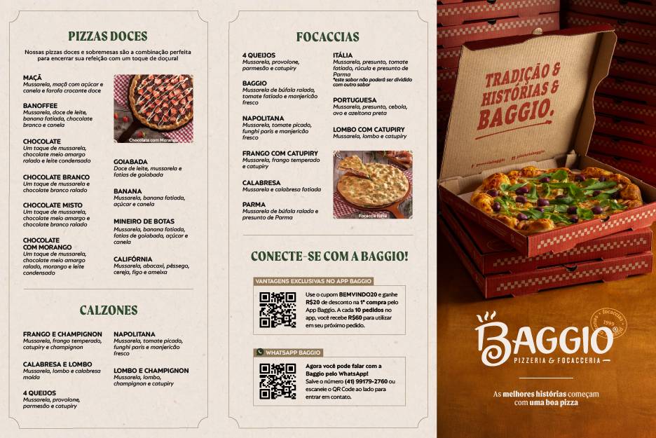 Pizzaria Baggio cardápio