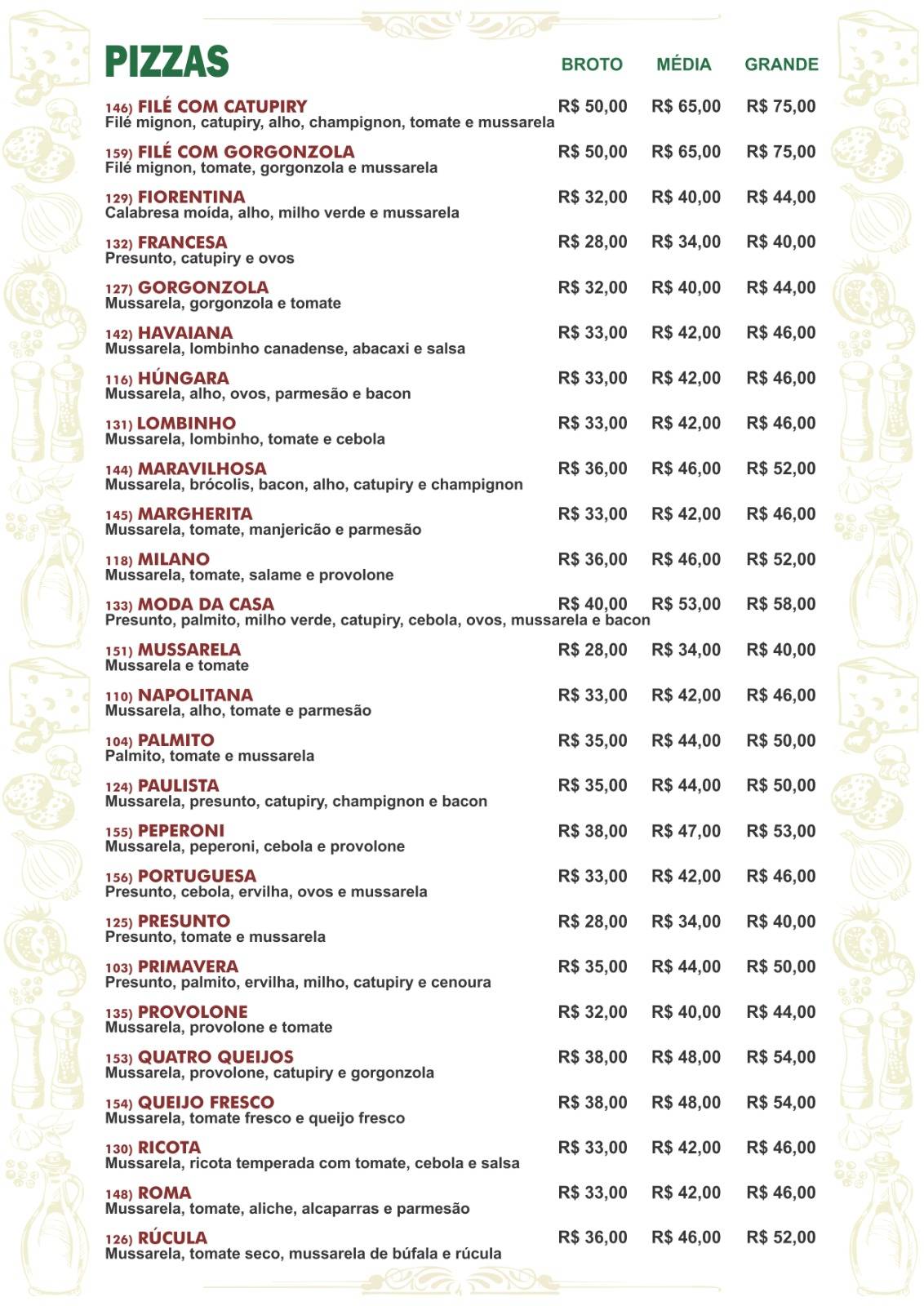 Pizzaria Cuore cardápio