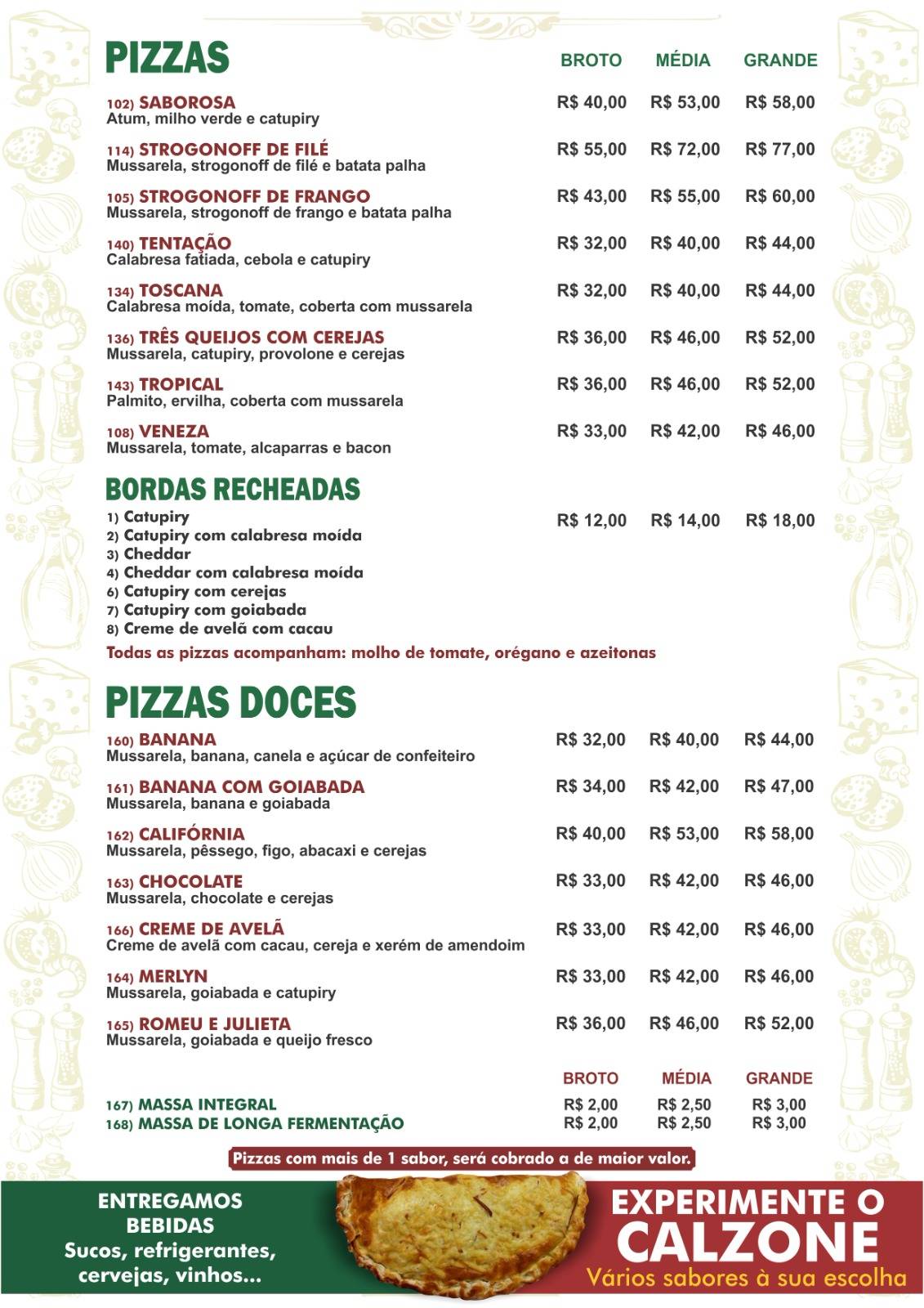Pizzaria Cuore cardápio
