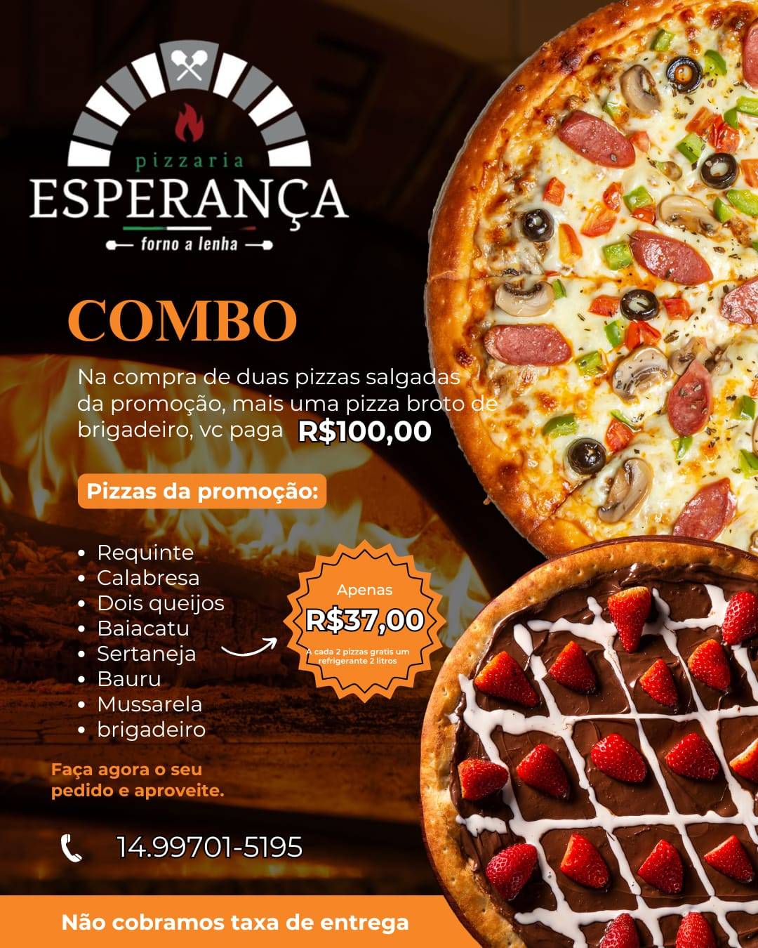 Pizzaria Esperança botucatu cardápio