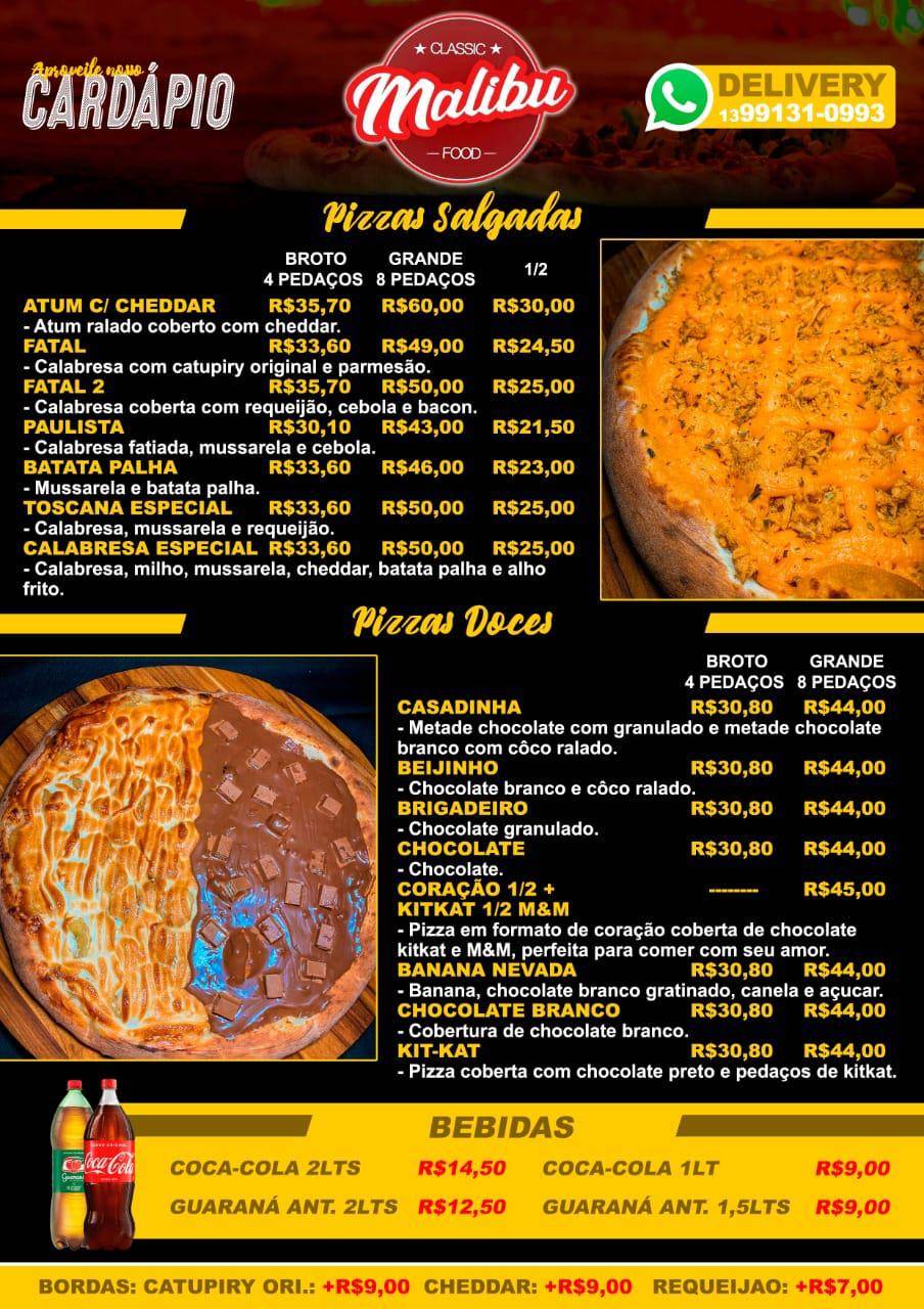 Pizzaria Malibu cardápio