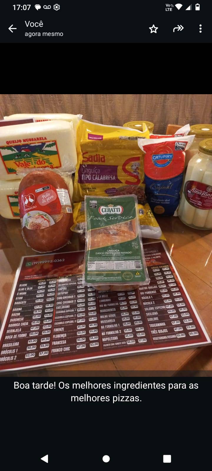 Pizzaria Na Fornalha cardápio