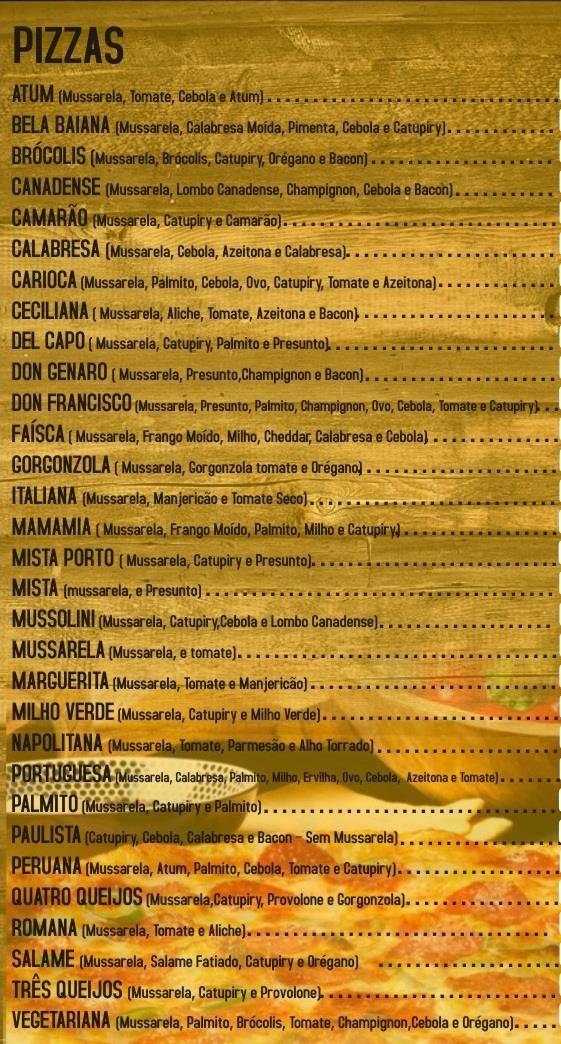 Pizzaria e Grill Don Francisco cardápio