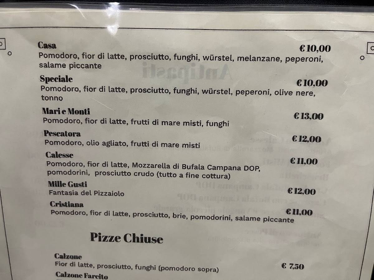 Menu di Al Calesse 
