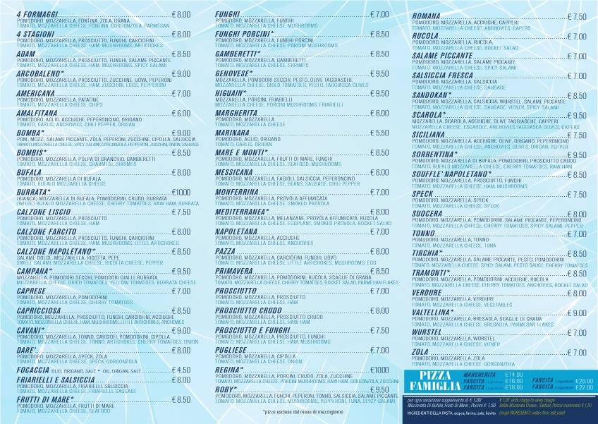 Menu di Pizzeria Arcobaleno 2 