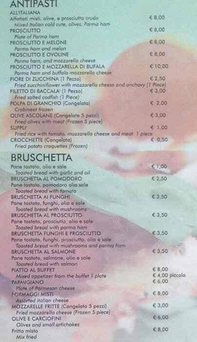 Menu di Bar Asti 
