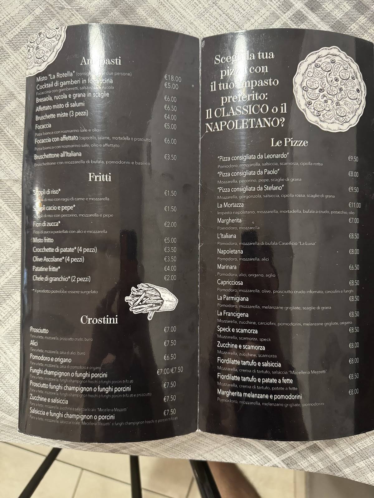 Menu di Pizzeria Bar Roma "La Rotella" 