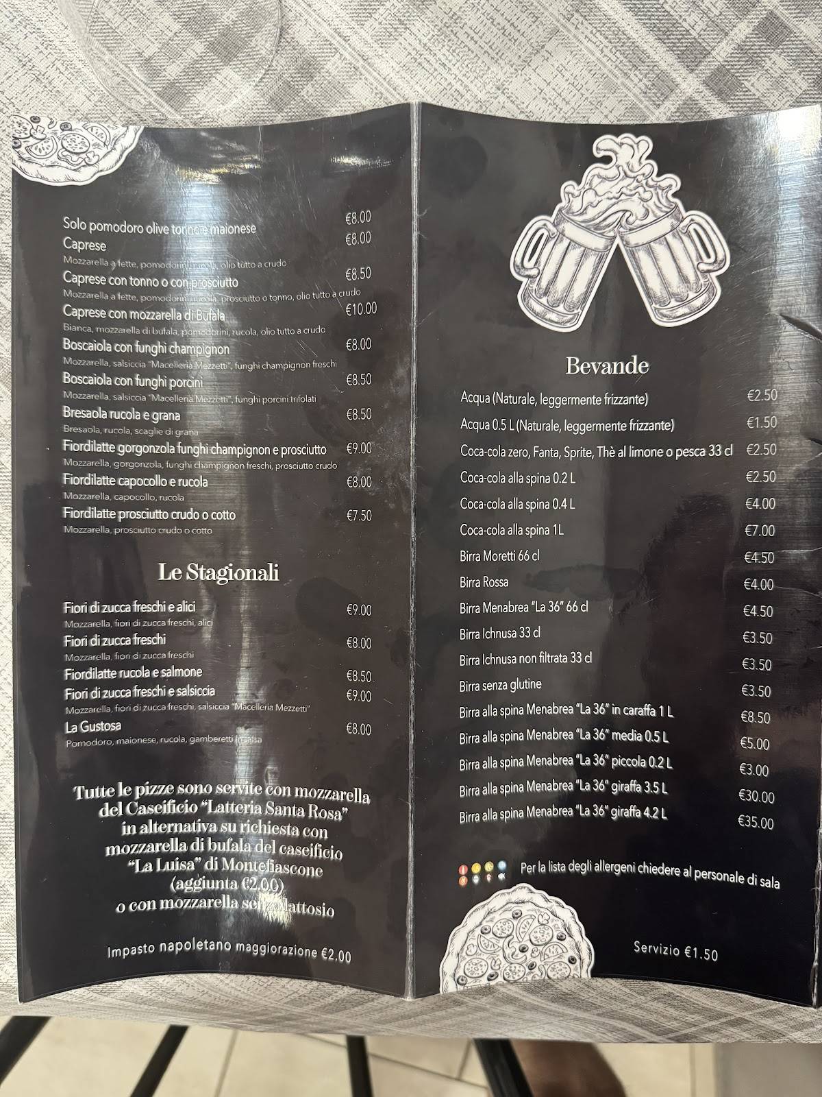 Menu di Pizzeria Bar Roma "La Rotella" 