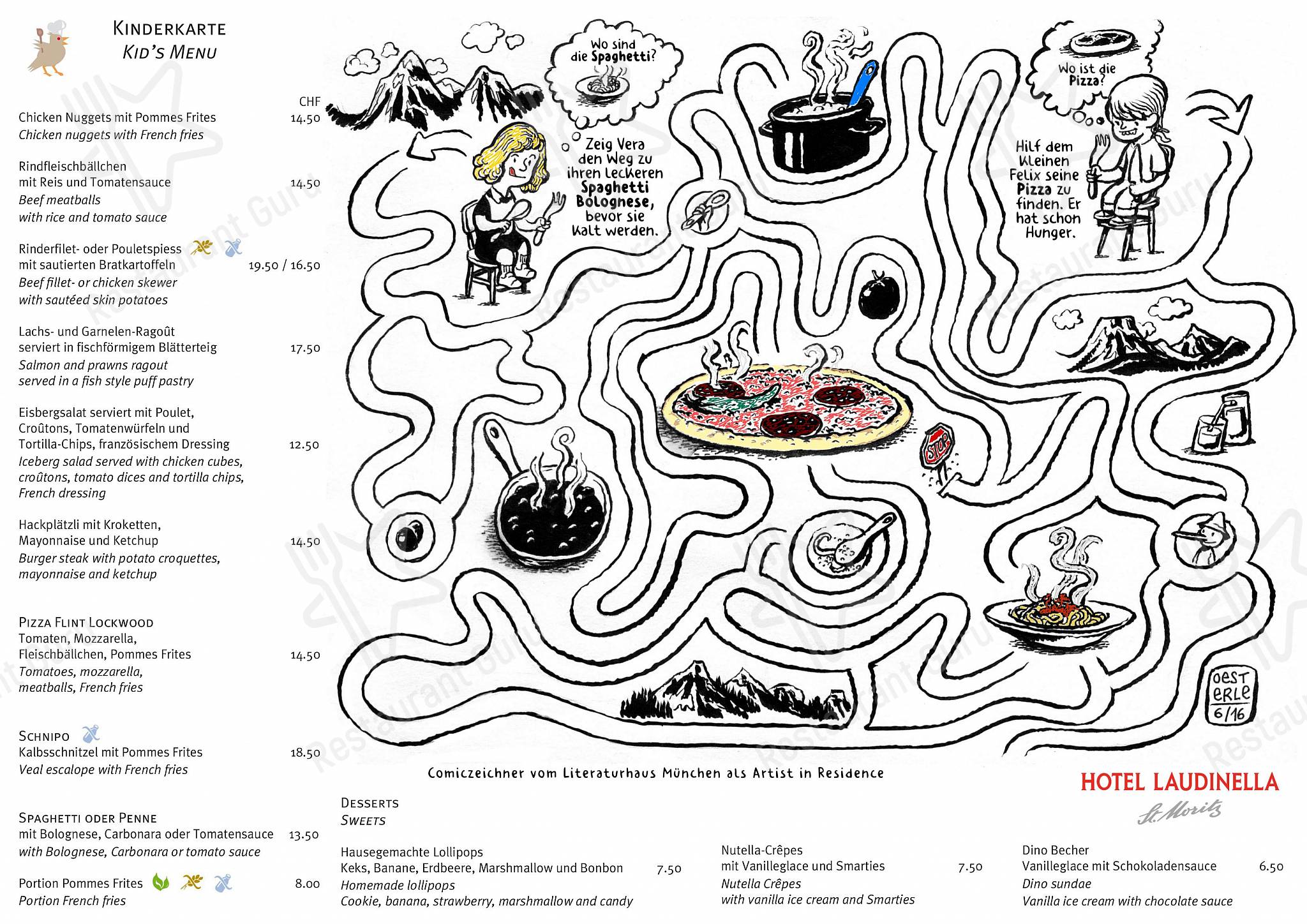 Menu di CARUSO – Pizza & Pasta - Group Booking Menu