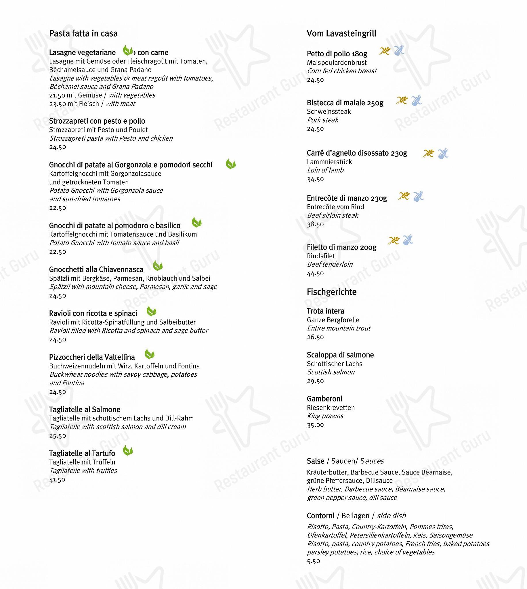 CARUSO – Pizza & Pasta in San Maurizio - Group Booking Menu