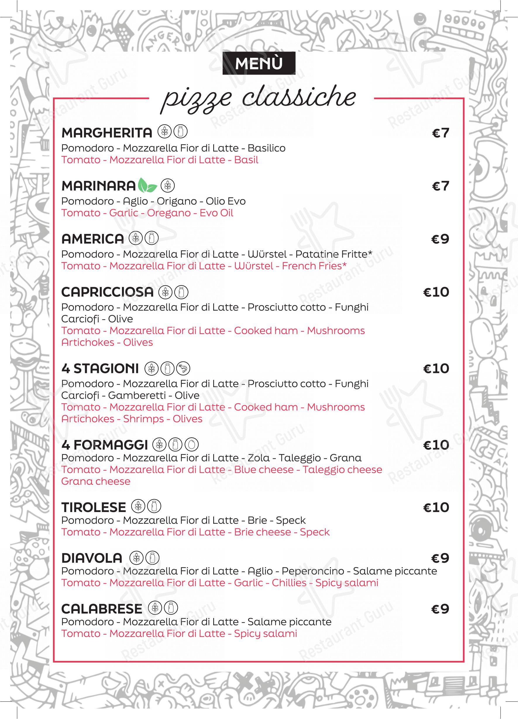 Menu per Pizzeria Damino pizzeria