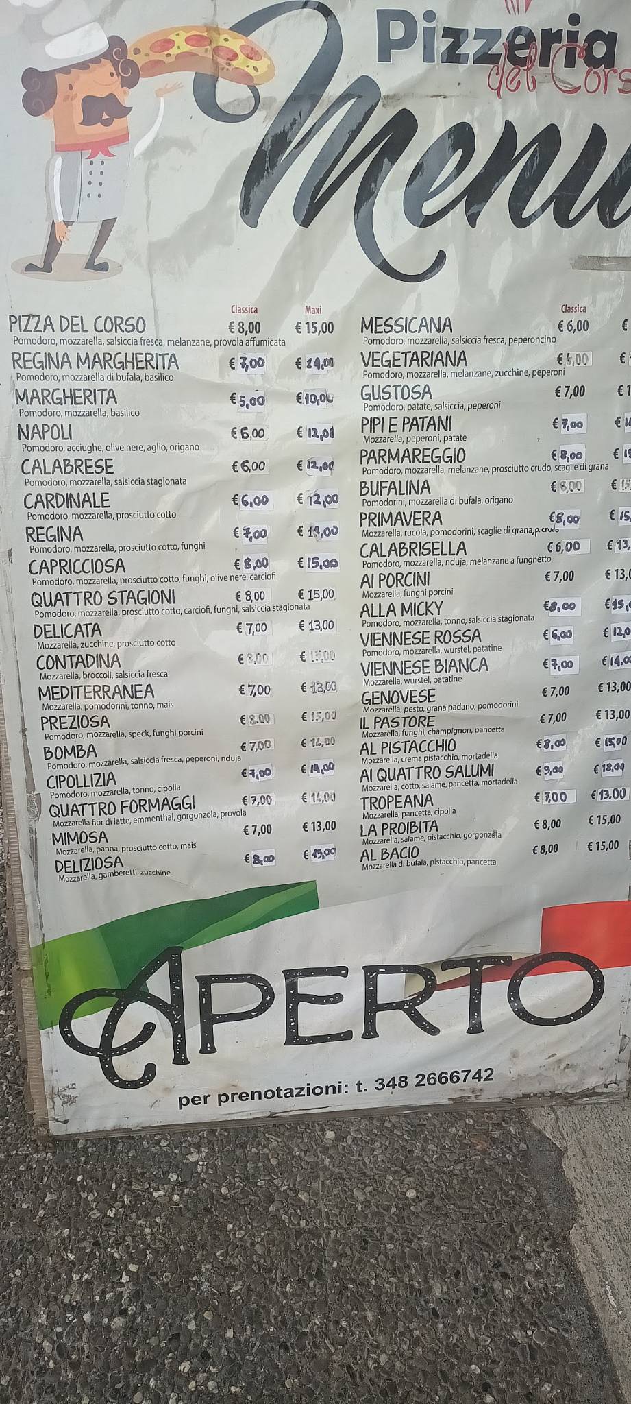 Menu di Pizzeria Del Corso 