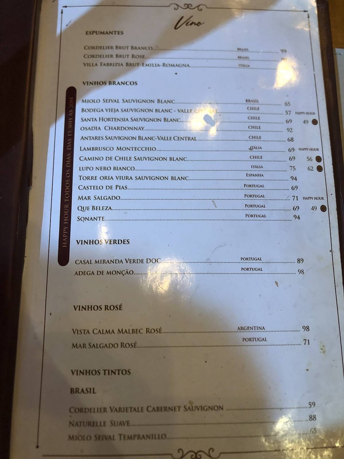 Dom Ferreira Forneria cardápio